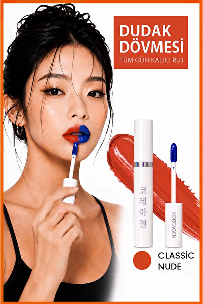 Koreagen Lip Stain Soyulabilir Ruj Kalıcı Dudak Dövmesi Bulaşmayan Dudak Renk...