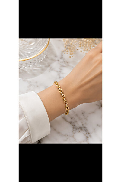 GB Sign Gold Zirkon Taşlı Royal Luxury Çelik Bileklik