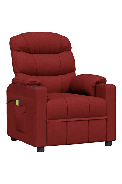 vidaxl Fotoliu de masaj, roșu vin, material textil