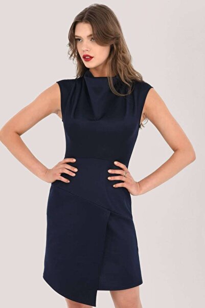 ROHBOUTIQUE Cowl neck mini Dress, Aimelia DR4348, in Navy