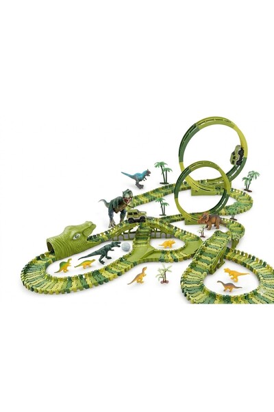 JollyMag Sada autodráh Top Bottom, dino park, auto a dinosaury, 260 dielikov,...