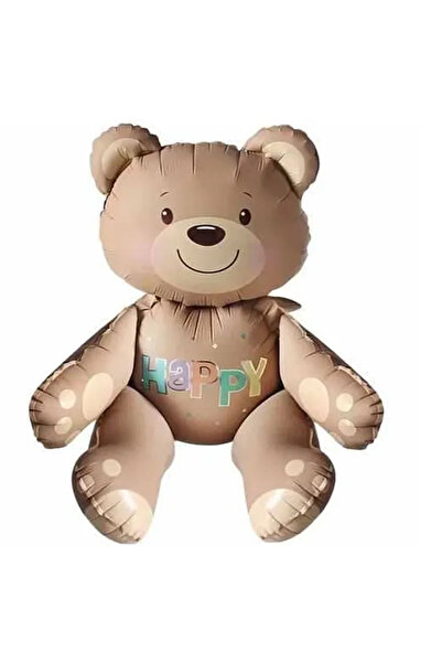 Party Country Foil Balloon -Happy Bear- Brown Size: 77 cm X 70 cm