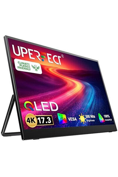 UPERFECT 17,3 İnç 4K QLED Taşınabilir Monitör %100 AdobeRGB 1500:1 500 Nit, E...