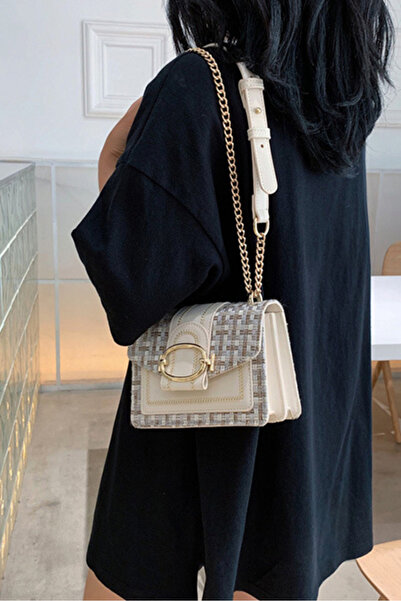 Louis Vettriano Women Weaving Linen Bag Fashion Chain Shoulder Crossbody Bag