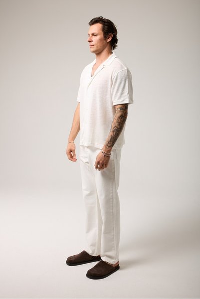 2512 Clothing Regular Fit Knitted Linen Shirt