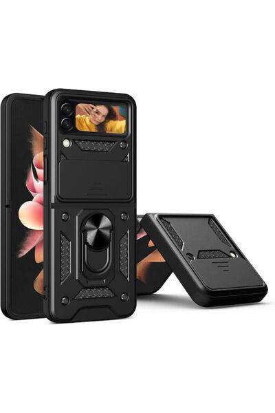 Techsuit CamShield Πίσω Κάλυμμα Πλαστικό / Σιλικόνης Μαύρο (Galaxy Z Flip5) Κ...