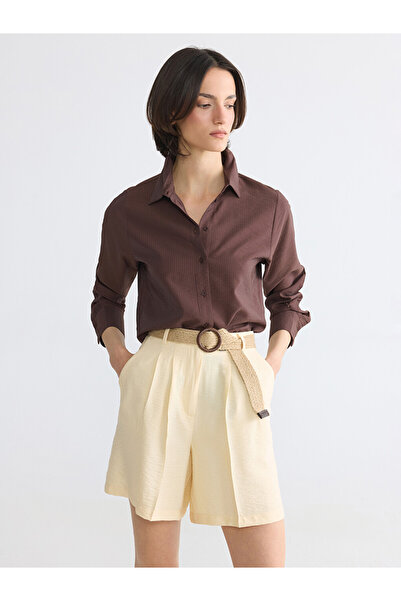 LC Waikiki Brown Textured Women's Shirt