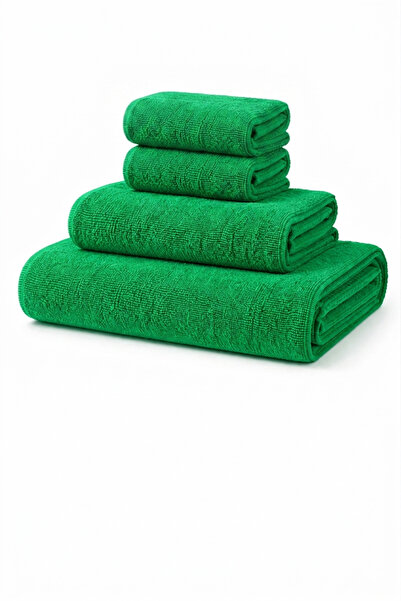 AXXO Set of 4 Green Premium Microfiber Towels 400 G/M² Ultra Absorbent Quick ...