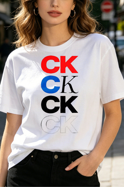 Fleck قمصان نسائية بطباعة شعار CK، ملابس كاجوال عصرية للشارع، أزياء رائجة