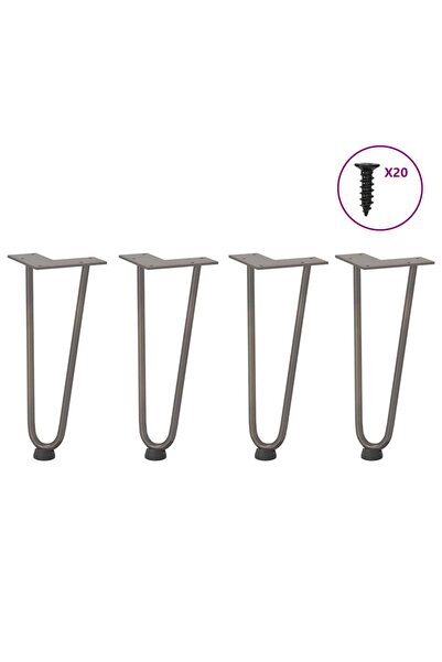 vidaxl Picioare tip agrafă pentru măsuță de cafea, 4 buc., oțel , 30 cm, oțel...