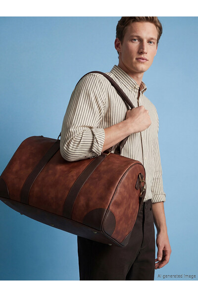 LC Waikiki Brown Suede Look Men's Sports Bag