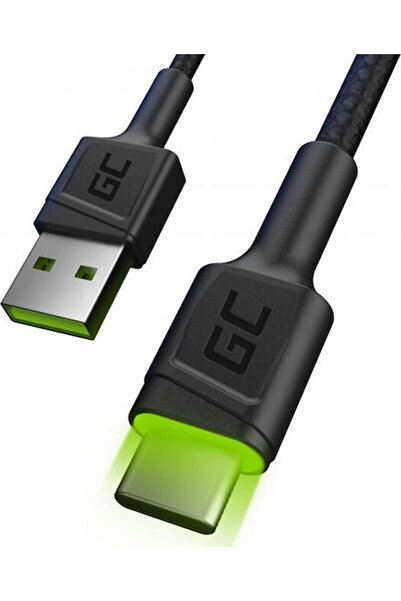 Other Green Cell Cell Ray Cablu USB 2.0 împletit cu LED, USB-C tată - USB-A, ...