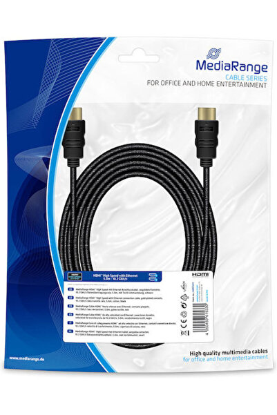 MediaRange Καλώδιο HDMI 2.0 Premium Υψηλής Ταχύτητας 4K 60Hz HDR HDMI Αρσενικ...