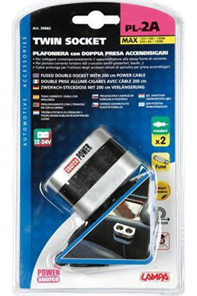 Lampa PL-2A Φορτιστής Αυτοκινήτου με Θύρες: 2xLighter Κωδικός: L3908.2