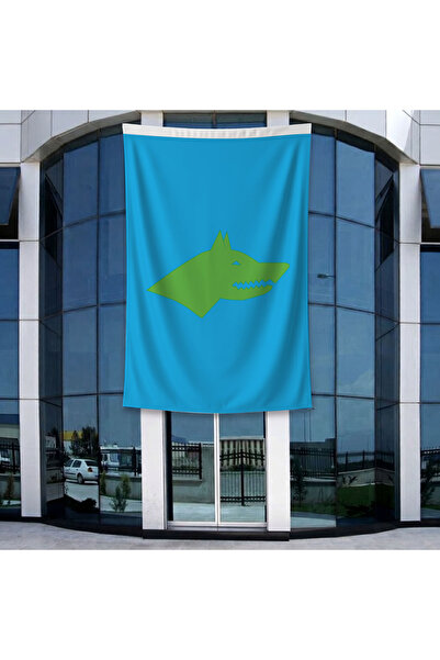 puntodizayn Mavi Yeşil Göktürk Bayrağı 140gr Premium Raşel Kumaş 400x600cm