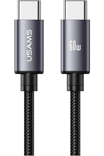 Usams Καλώδιο USB 2.0 USB-C αρσενικό - USB-C 60W Μαύρο 1μ (SJ769USB01)