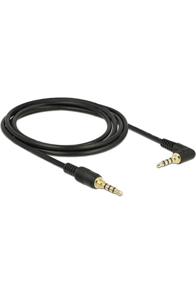 DELOCK Καλώδιο Jack 3.5mm TRRS, Αρσενικό 3.5mm - Αρσενικό 3.5mm, Μαύρο, 2μ, 8...