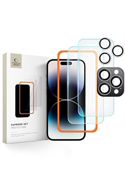 Tech-Protect Sticlă securizată, pachet de 3, pentru iPhone 16 Pro, protecție ...