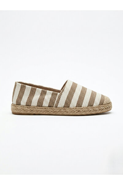 LOVE SHINE Venti Çizgili Büyük Numara Yazlık Kadın Espadril 41-45