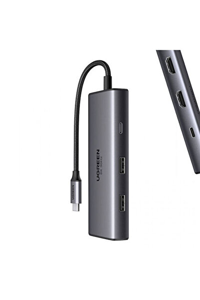 Ugreen Cm498 USB-C / USB-A Σταθμός Σύνδεσης με 4K PD Ασημί