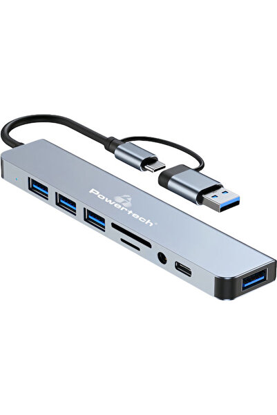 POWERTECH Διανομέας USB 3.2 5 Θυρών με σύνδεση USB-A / USB-C Κωδικός Γκρι: PT...