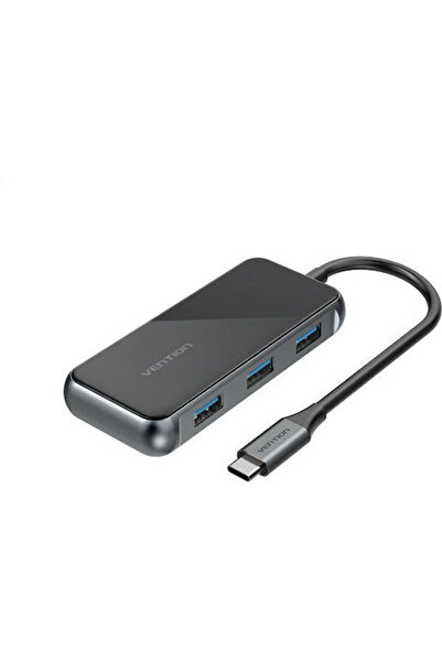 Vention Διανομέας USB 2.0 3 θυρών με σύνδεση USB-C Γκρι Κωδικός: TFDHB