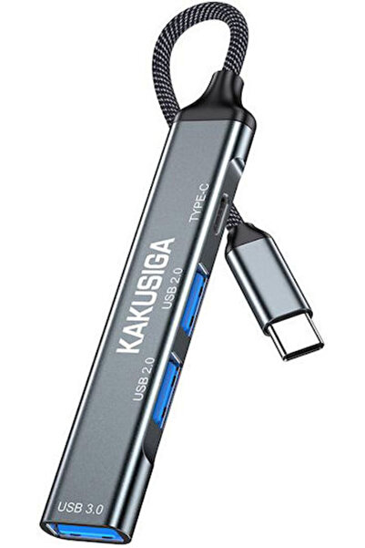 KAKUSİGA Διανομέας USB 3.0 4 Θυρών με Σύνδεση USB-C Γκρι Κωδικός: KSC-1417