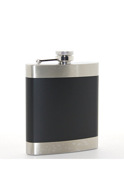 ForWhat 200ml Single Black Mini Stainless Steel Flask for Office Home Office ...