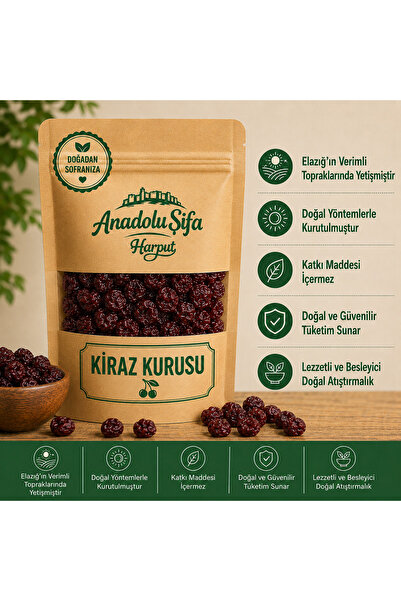Anadolu Şifa Harput Kurutulmuş Kiraz Çekirdekli 100 Gr Doğal ve Katkısız Kuru...