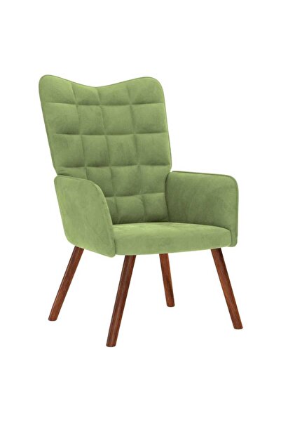 vidaxl Scaun de relaxare, verde deschis, catifea