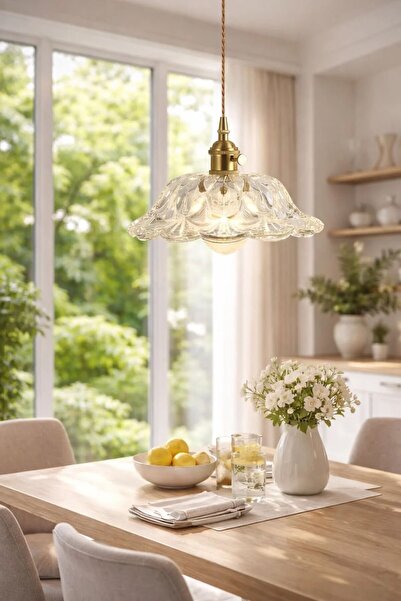 Luna Lighting Italiano Model Şeffaf Cam Klasik Sarkıt Tekli Avize