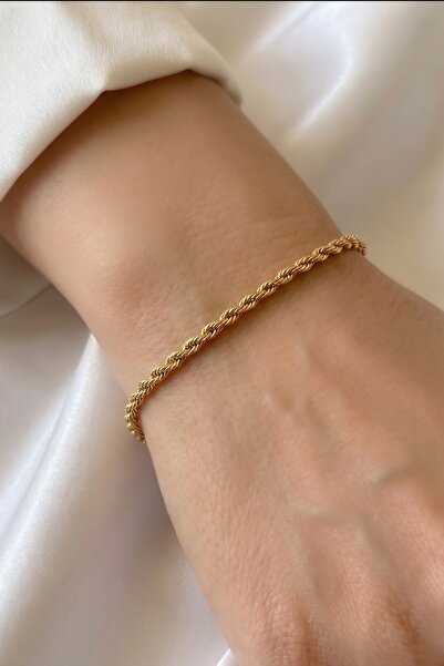 Vibalis Gold Burgu Zincir Ayarlanabilir Halat Model Şık Bileklik
