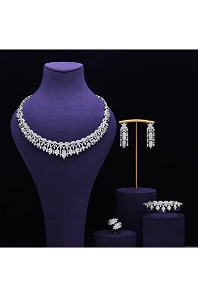 jewelrystore Luxury Diamond-Like Zircon Accessories Set with Box