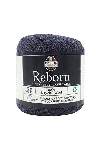 Etrofil Pređa za pletenje Reborn Cosmic Blue 100% reciklirana vuna 100g 300m ...