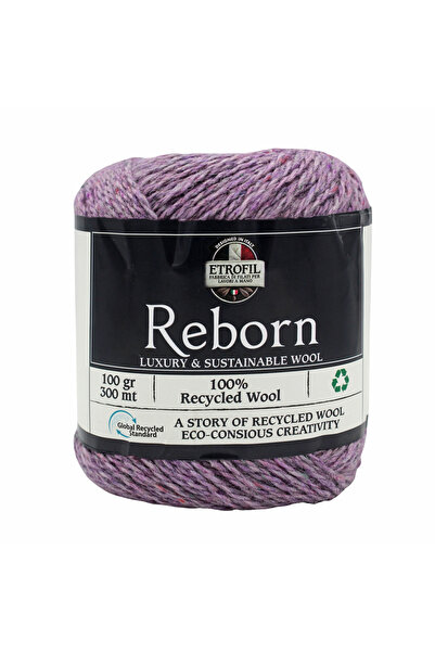Etrofil Fir de tricotat Reborn Liliac 100% Lână Reciclată 100g 300m (76127)