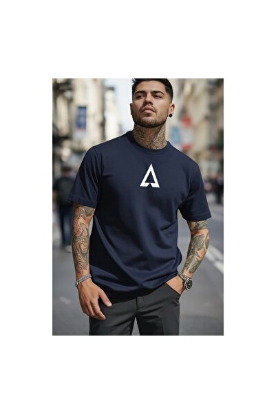 Relaxed Fit Sporty Grafik Baskılı V Yaka Tişört