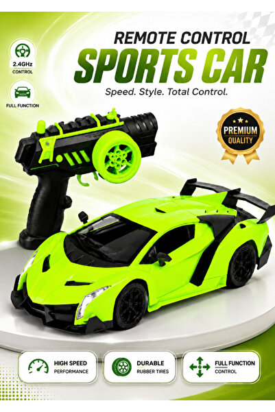 DAT RC Supercar-Style Racing Car 1:10 Scale Remote Control Toy with 7.4V Batt...