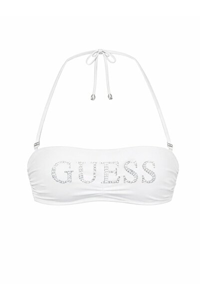 Guess Logo Rhinestone Kadın Straplez Bikini Üstü