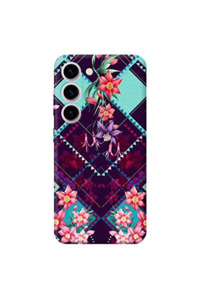 Other Samsung S23 Plus Checkered flowers Transparent Silicone TPU Θήκη