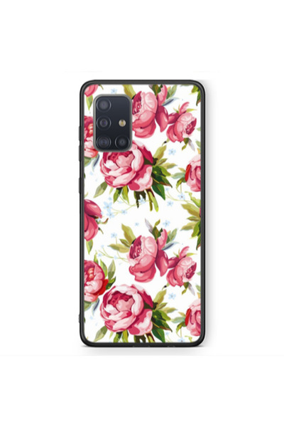 Other Samsung A51 Pink Roses Black Glossy Θήκη