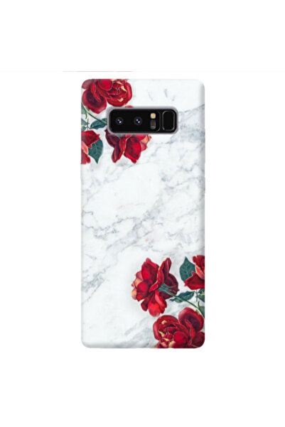 Other Samsung Note 8 red roses marble Transparent Silicone TPU Θήκη
