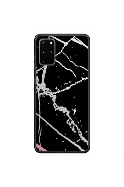 Other Samsung S20 Plus Marble Cream Cracks Black Glossy Θήκη