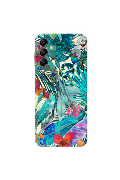 Other Samsung A14 5G Blue laves tropical Transparent Silicone TPU Θήκη