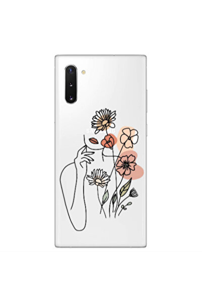 Other Samsung Note 10 Plus Lady with Flowers Transparent Silicone TPU Θήκη