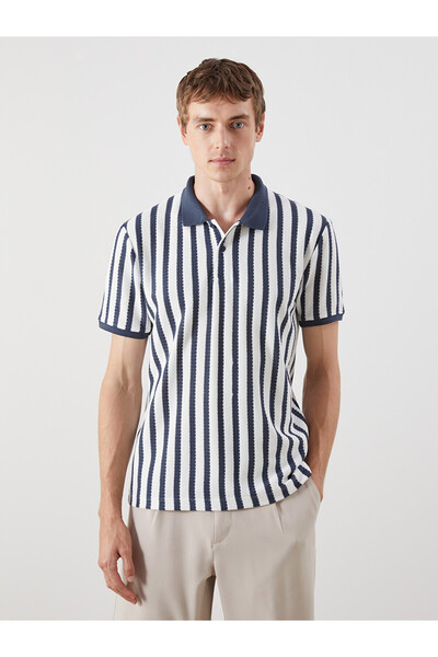 LC Waikiki Peak New Season Polo Neck Striped Men's T-Shirt