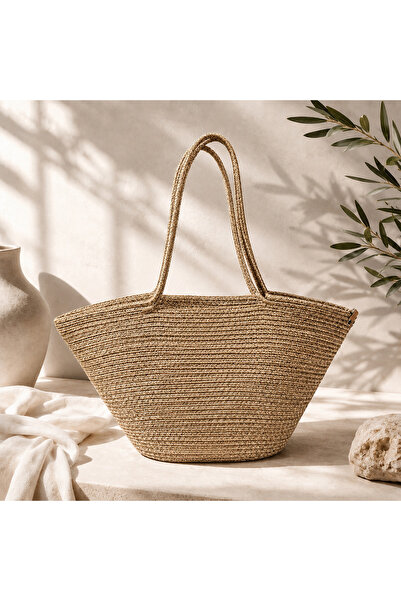 UĞURLU HOME Women's Straw Shoulder Bag – Large Size, Large Volume Beach and D...