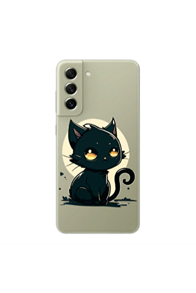 Other Samsung S22 Plus Black Cat Transparent Silicone TPU Θήκη