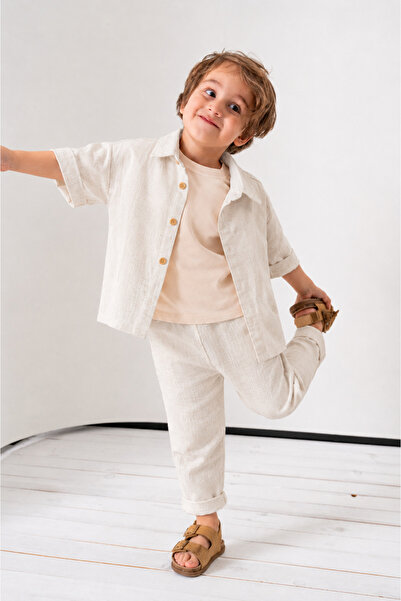 Jikko Baby Boy's Shirted Muslin 3-Piece Set 3724