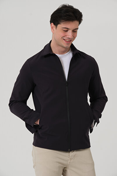 PIQUE Men's Seasonal Jacket Zipper-Closed Lycra Men's Overshirt Coat