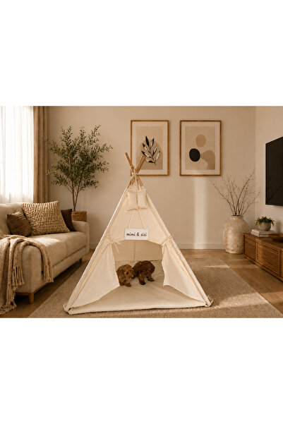 Bila Baby PET YATAĞI KEDİ KÖPEK YATAĞI İSİMLİKLİ ÇADIR ELYAF YATAK 75X75 CM PET MİNDER
